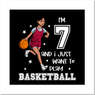 Girl plays basketball - I am 7 Posters and Art